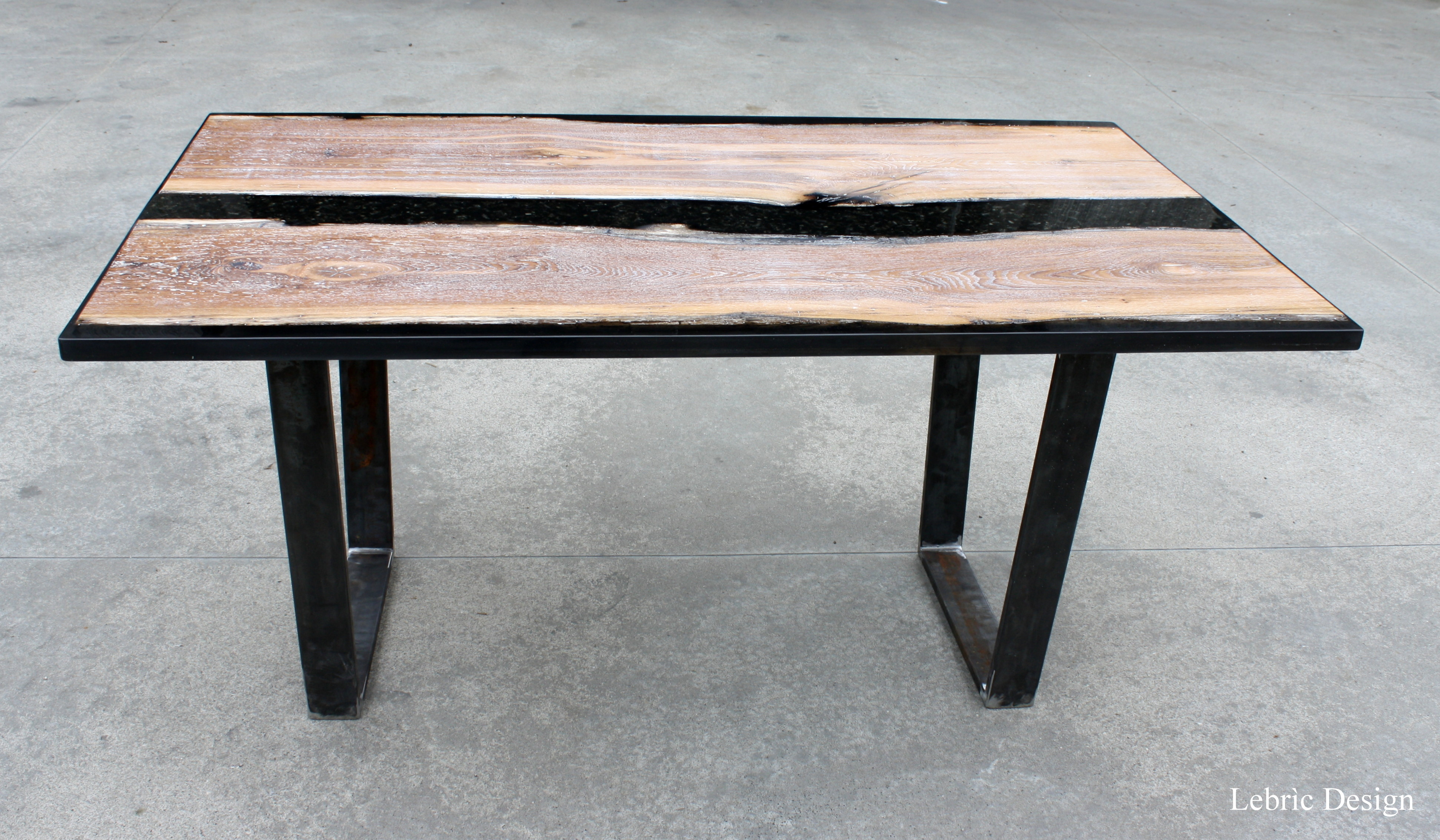 Tavolo design resina e legno - Black