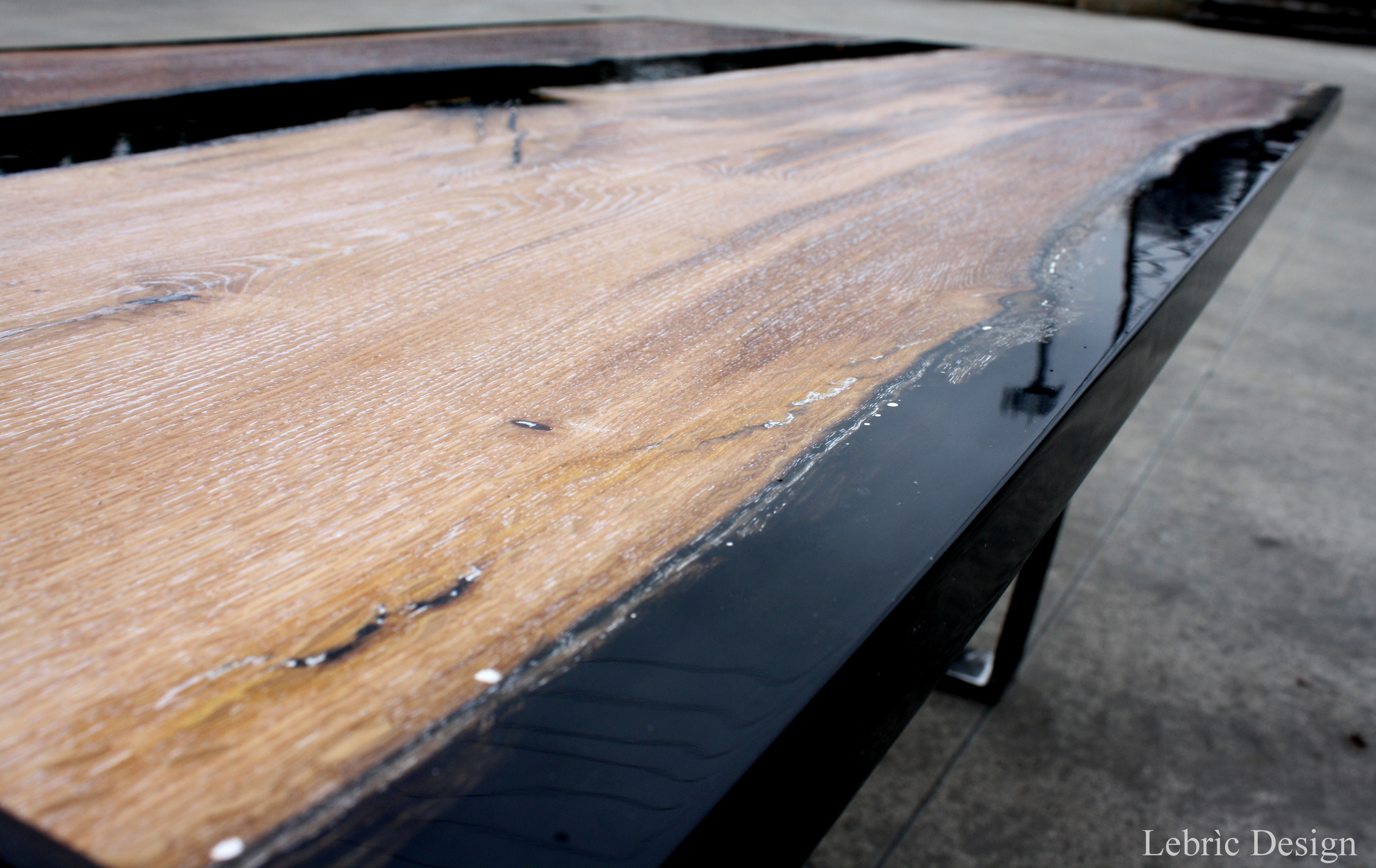 Tavolo design resina e legno - Black
