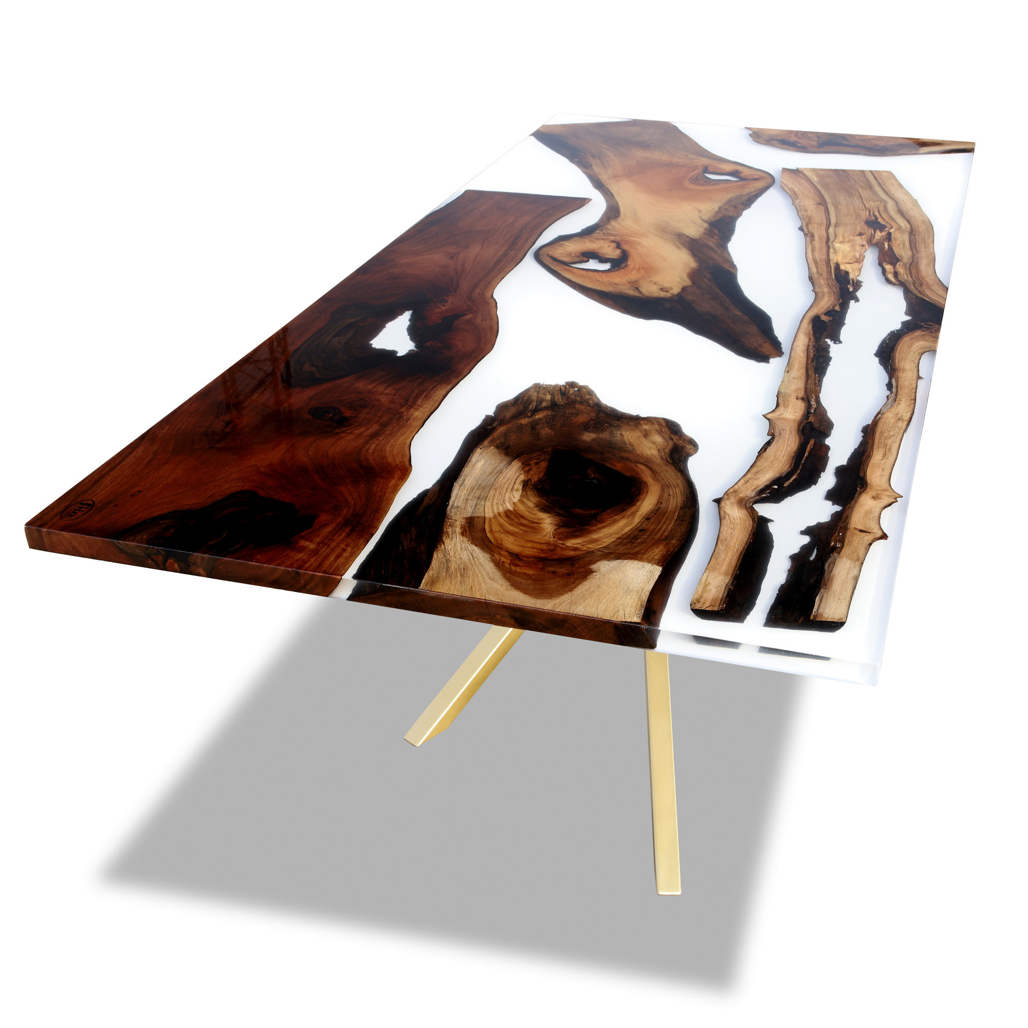 Tavolo design vetro e legno - Milk