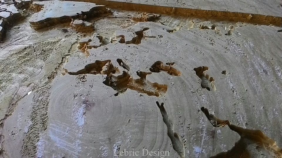 Tavolo in legno e vetro - Terra