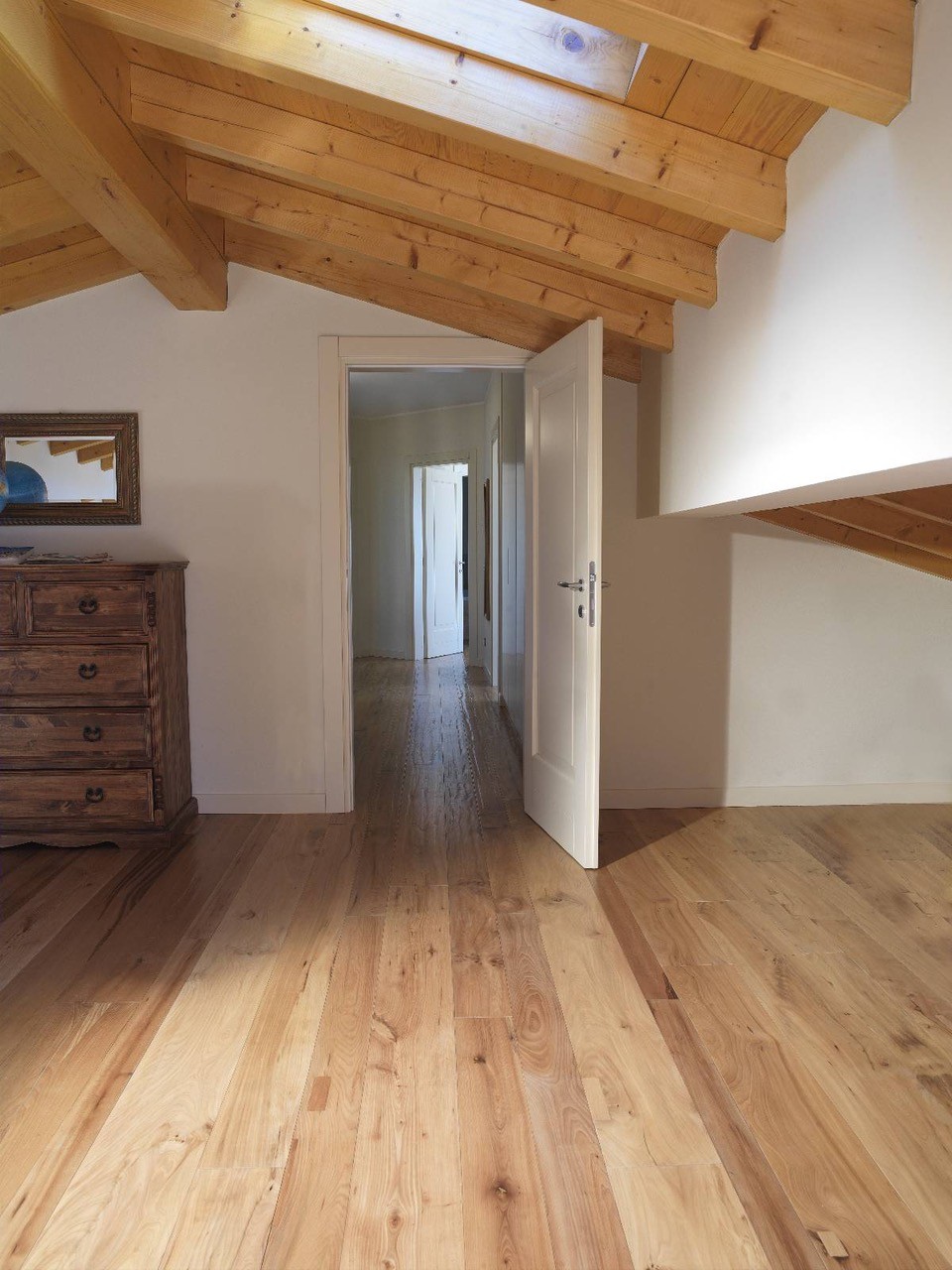 Reclaimed wood plank flooring