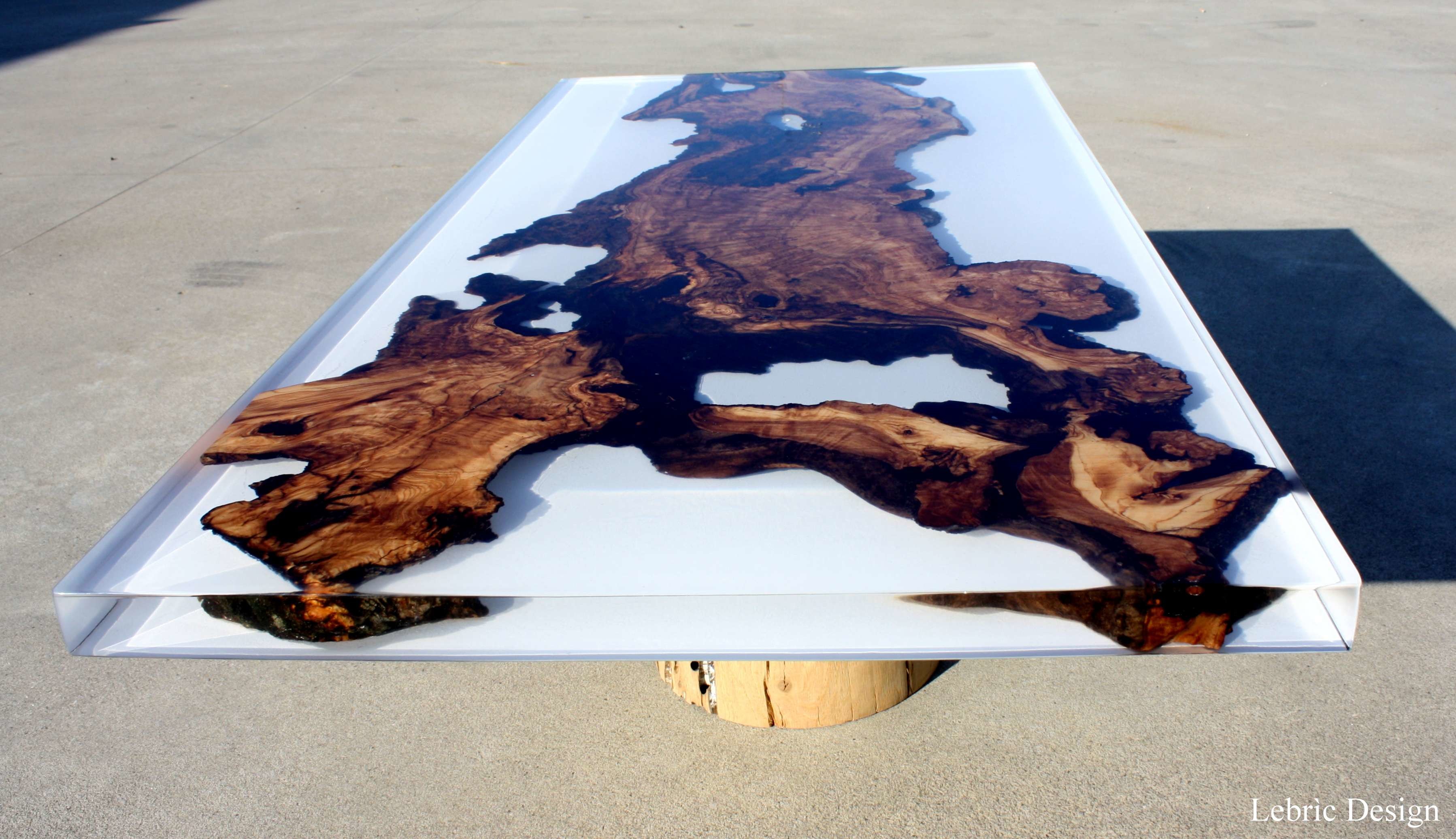 Tavolo design vetro e legno - Milk