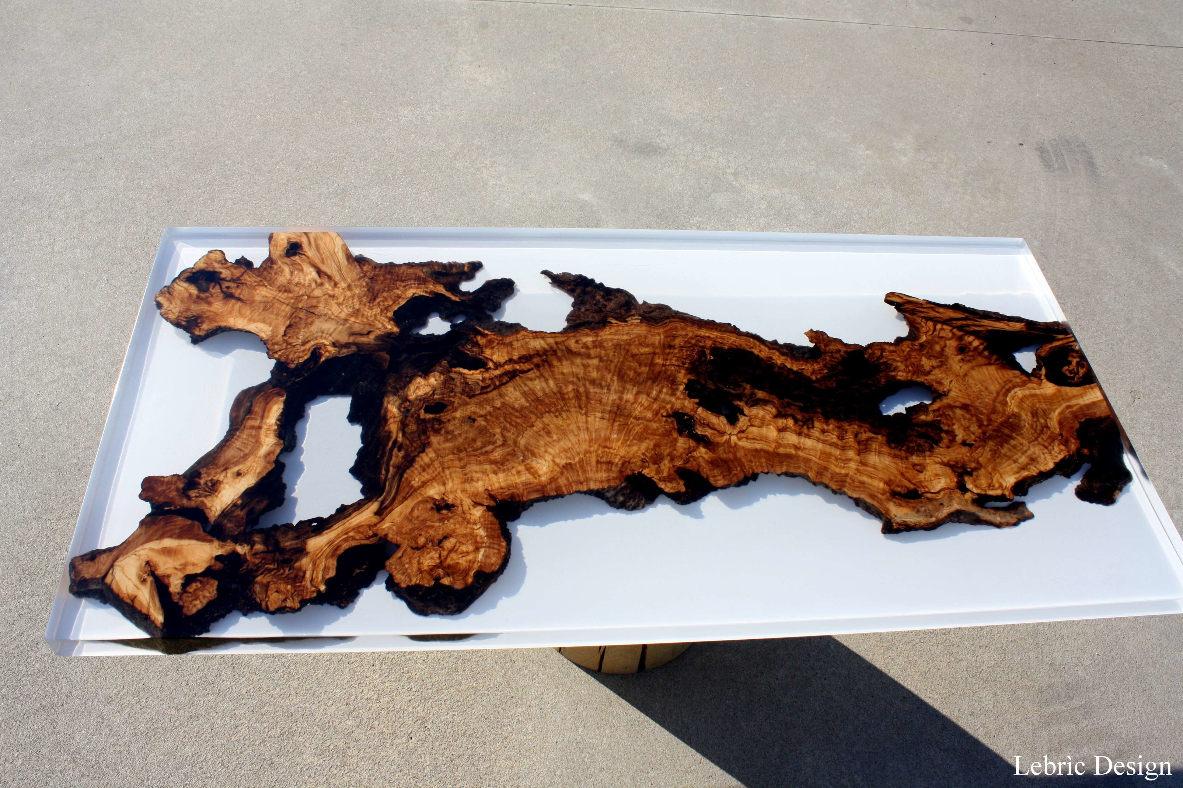 Tavolo design vetro e legno - Milk