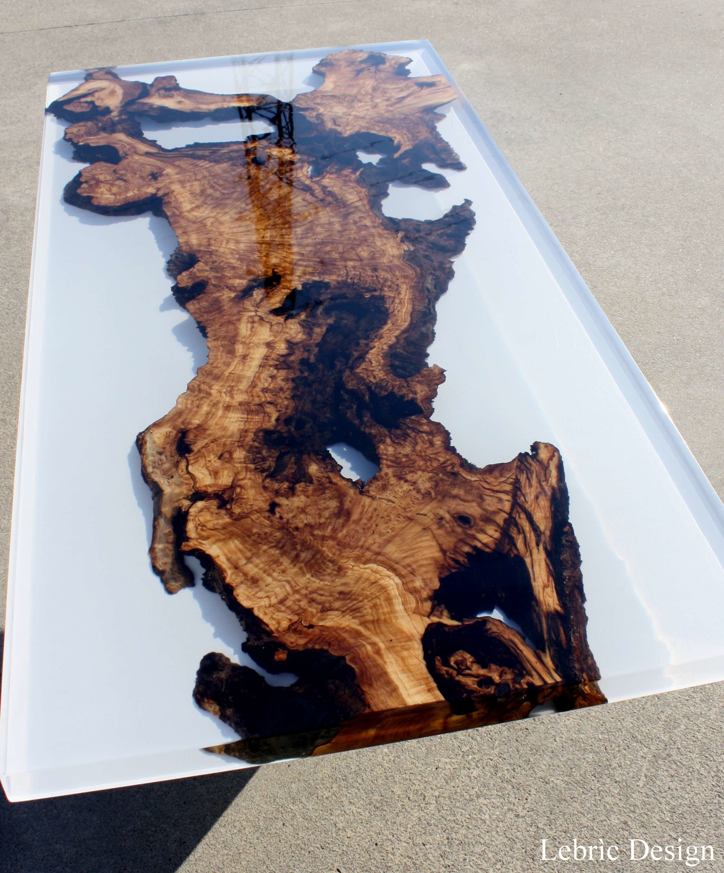 Tavolo design vetro e legno- Milk