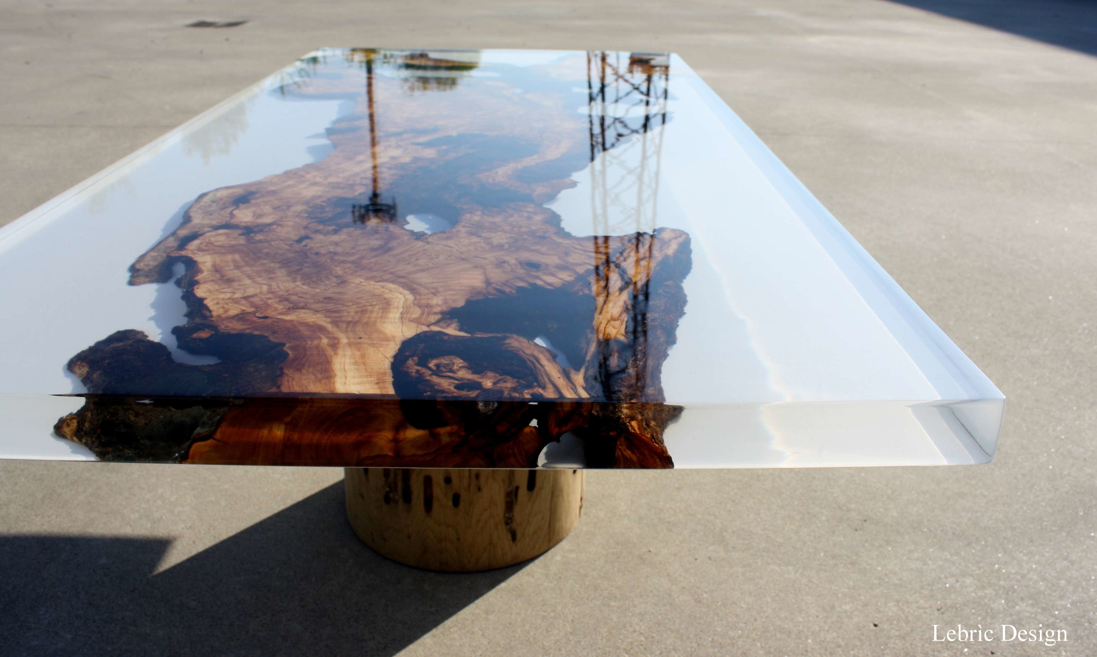 Tavolo design vetro e legno - Milk