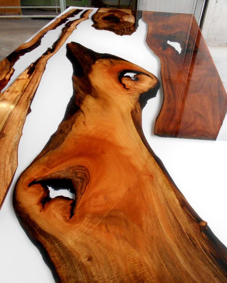 Tavolo design vetro e legno- Milk