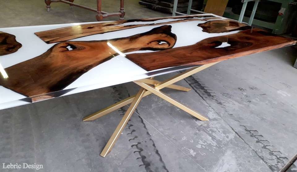 Tavolo design vetro e legno- Milk