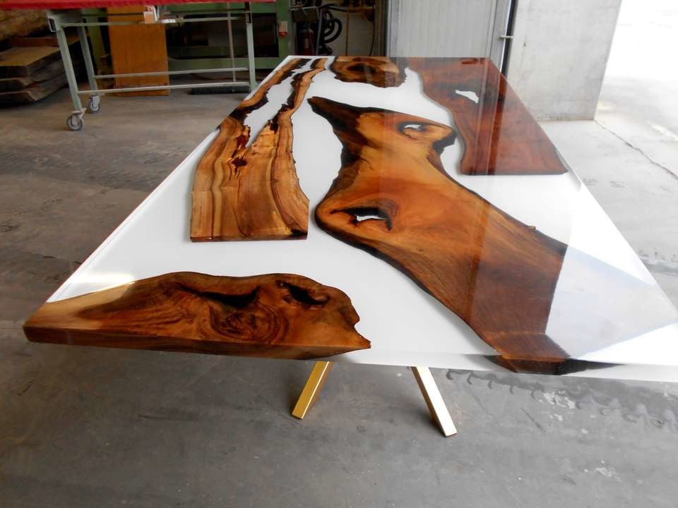 Tavolo design vetro e legno- Milk