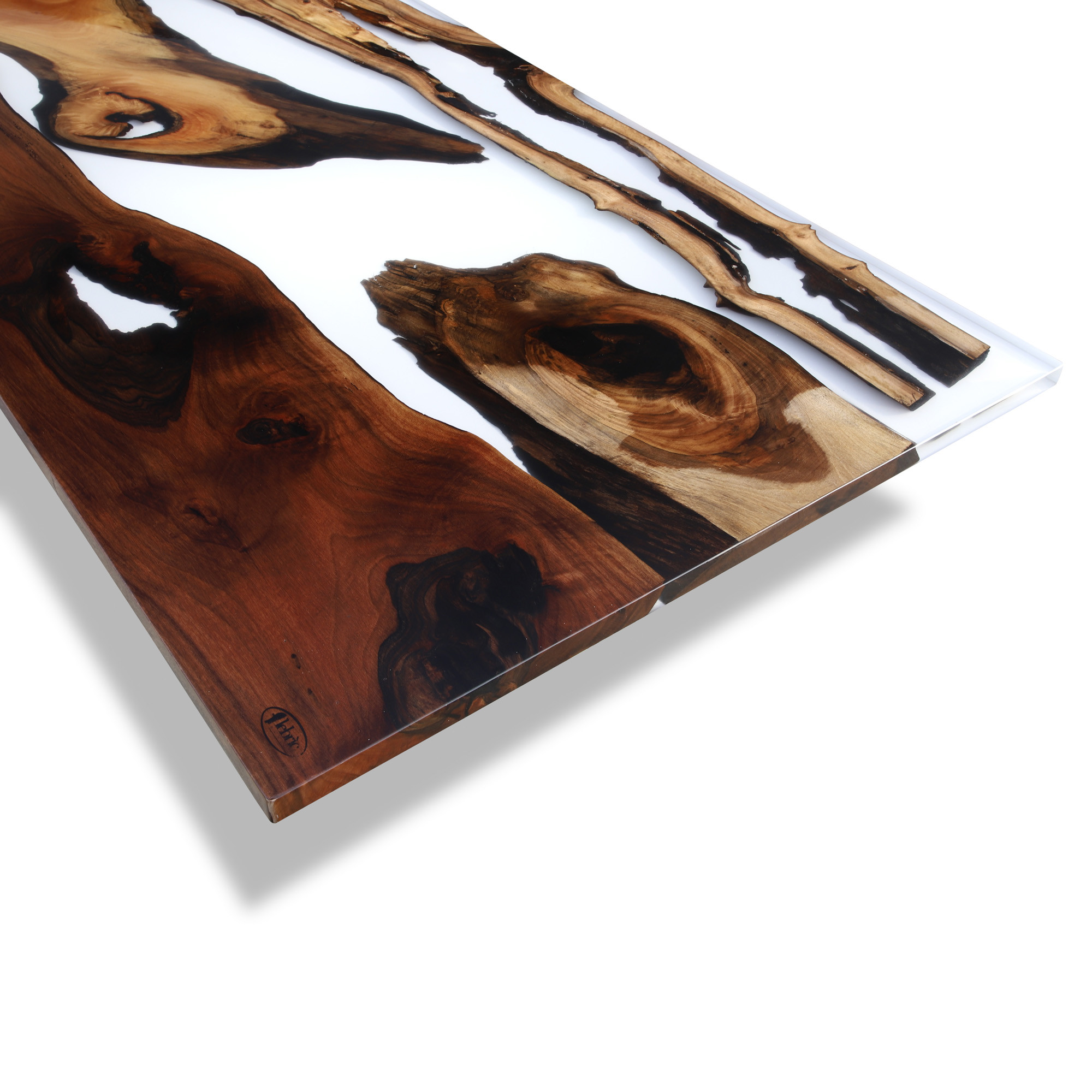 Tavolo design vetro e legno - Milk