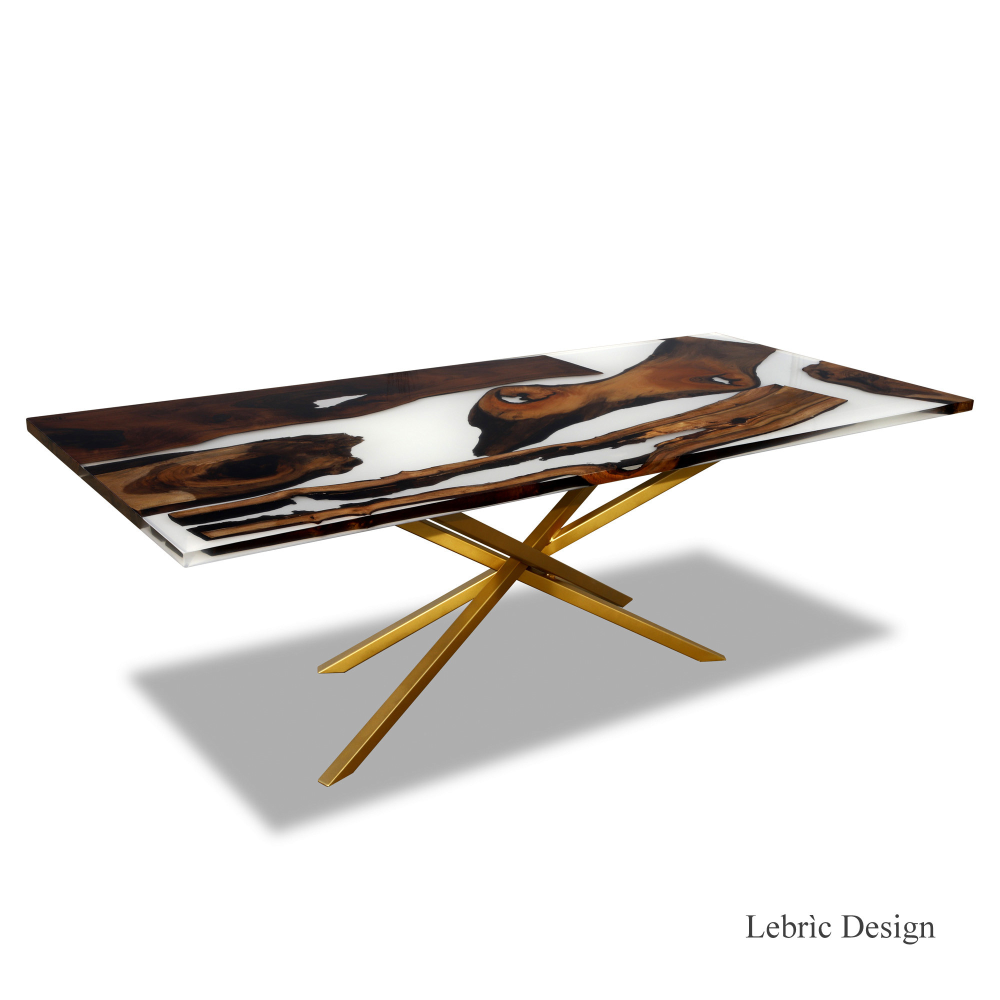 Tavolo design vetro e legno - Milk
