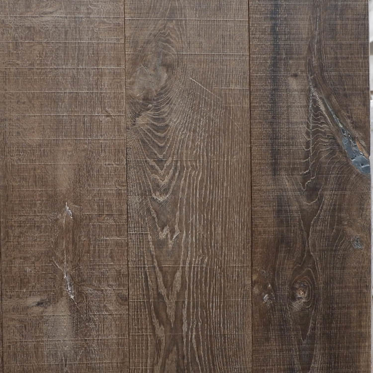 Reclaimed wood plank flooring